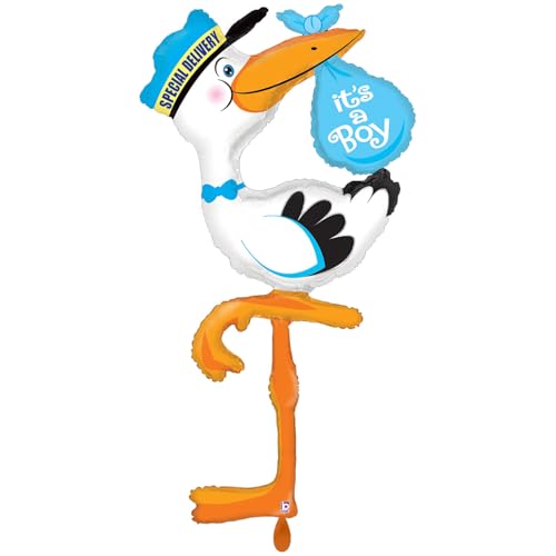 NEU Folienballon Special Delivery Storch, blau, Baby Birthday, 59x173cm von CREATIV DISCOUNT