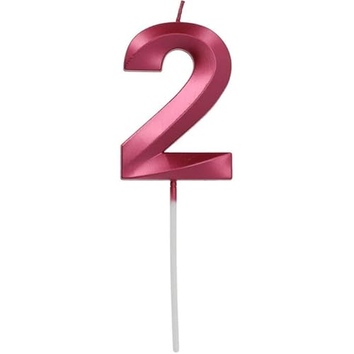 NEU Geburtstags-Kerze Glamour Vibes, Zahl 2, ca. 7cm, rot, Zahlenkerze NEU Geburtstags-Kerze Glamour Vibes, Zahl 2, ca. 7cm, rot, Zahlenkerze von CREATIV DISCOUNT
