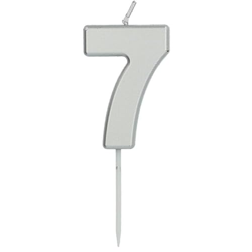 NEU Geburtstags-Kerze Zahl 7, ca. 5cm, silber, Zahlenkerze NEU Geburtstags-Kerze Zahl 7, ca. 5cm, silber, Zahlenkerze von CREATIV DISCOUNT
