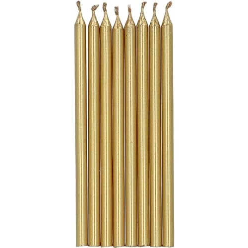 NEU Geburtstags-Kerzen, ca. 10cm, 24 Stück inkl. Halter, gold von CREATIV DISCOUNT