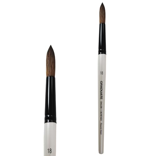 NEU Graduate Pinsel Ponyhaar/Synthetik, Verwascher rund, kurzstielig, Gr. 18 von CREATIV DISCOUNT