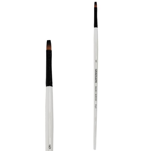 NEU Graduate Pinsel Synthetik, flach & kurz, langstielig, Gr. 6 von CREATIV DISCOUNT