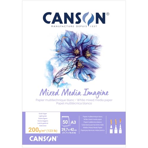 NEU Imagine Mixed Media Block geleimt, DIN A3, 50 Blatt, 200 g/m², Leicht gekörnt NEU Imagine Mixed Media Block geleimt, DIN A3, 50 Blatt, 200 g/m², Leicht gekörnt von CREATIV DISCOUNT