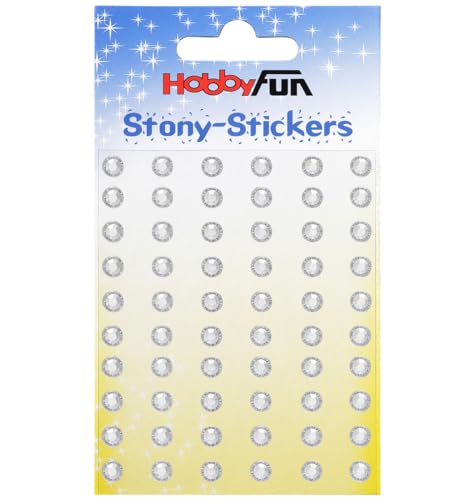STONY-Sticker rund, Größe ca. 6 mm, kristallfarben, 60 Stück von CREATIV DISCOUNT