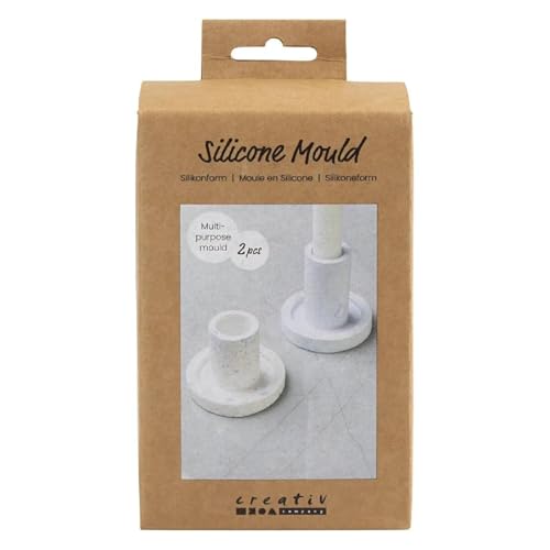 Silikonform/Gießform, Kerzenhalter, Höhe 6,5 & 7,5 cm, D 7,3 cm, 2 Stück von CREATIV DISCOUNT