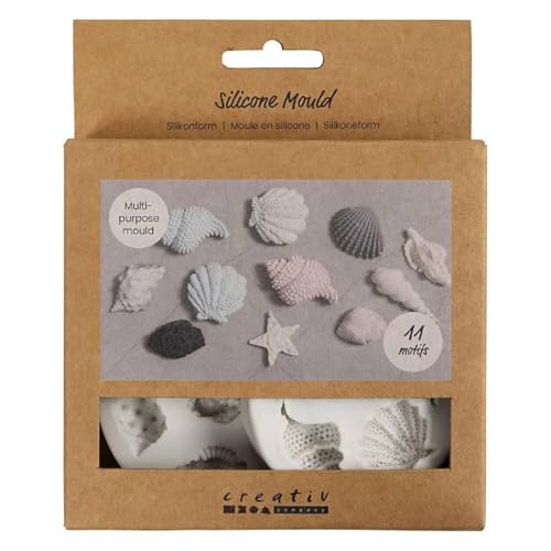 Silikonform/Gießform, Muscheln & Seestern, 2 Stück, 11 Motive von CREATIV DISCOUNT
