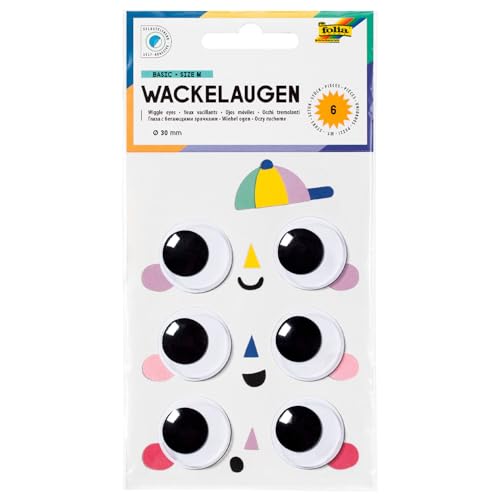 Wackelaugen Größe M, selbstklebend, Ø 30mm, 6 Stück Wackelaugen Größe M, selbstklebend, Ø 30mm, 6 Stück von CREATIV DISCOUNT