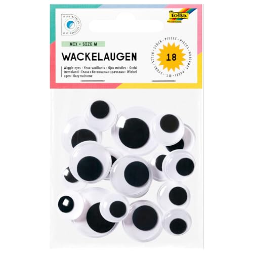 Wackelaugen Mix mittel, selbstklebend, 18 Stück, 14-25mm sortiert Wackelaugen Mix mittel, selbstklebend, 18 Stück, 14-25mm sortiert von CREATIV DISCOUNT