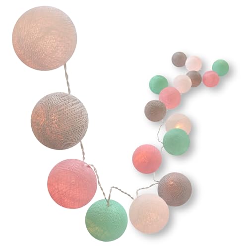 CREATIVECOTTON LED Lichterkette mit Cotton Balls inkl. Timer und Dimmer (20 Kugeln, Butterfly) von CREATIVECOTTON