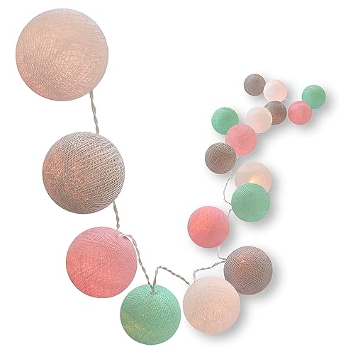 CREATIVECOTTON LED Lichterkette mit Cotton Balls inkl. Timer und Dimmer (Butterfly, 50 Kugeln) von CREATIVECOTTON
