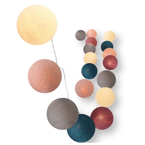CREATIVECOTTON LED Lichterkette mit Cotton Balls inkl. Timer und Dimmer (Skandinavien, 35 Kugeln) von CREATIVECOTTON