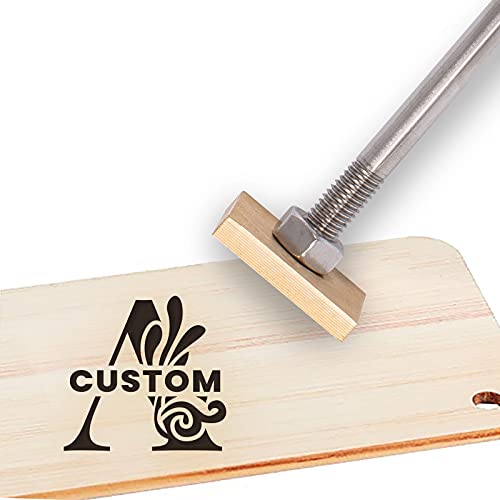 CREATPLANET Custom Wood Branding Eisen 1.2 Zoll Leder Branding Eisenstempel Custom Logo Heat BBQ Stamp Mit Messingkopf Und Holzgriff Zum Backen Holzbearbeitung Handgefertigtes Design - 26 Muster von CREATPLANET