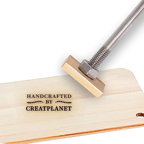 CREATPLANET Custom Wood Branding Iron 3cm Leder Branding Iron Stamp Custom Logo Heat BBQ Stamp Mit Messingkopf Und Holzgriff Zum Backen Holzbearbeitung Handgefertigtes Design - Blatt von CREATPLANET