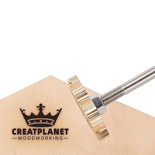 CREATPLANET Custom Wood Branding Iron 3cm Leder Branding Iron Stamp Custom Logo Heat BBQ Stamp Mit Messingkopf Und Holzgriff Zum Backen Holzbearbeitung Handgefertigtes Design - Krone CREATPLANET Custom Wood Branding Iron 3cm Leder Branding Iron Stamp Custom Logo Heat BBQ Stamp Mit Messingkopf Und Holzgriff Zum Backen Holzbearbeitung Handgefertigtes Design - Krone von CREATPLANET