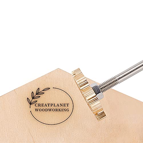 CREATPLANET Wood Branding Eisen 1.2" Leder Branding Eisenstempel Benutzerdefiniertes Logo BBQ-Heizstempel Mit Messingkopf Und Holzgriff Für Holzbearbeitung Und Handgefertigtes Design-Weinring von CREATPLANET