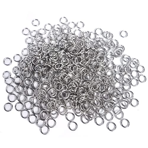 2000 Stück 8 mm Edelstahl Biegeringe 18 Gauge Metall O Ringe geschlossen, aber ungelötete Einzelschlaufe Verbindungsringe für Schmuck, Halsketten, Armbänder, Schlüsselanhänger, DIY Herstellung von CREATZONE