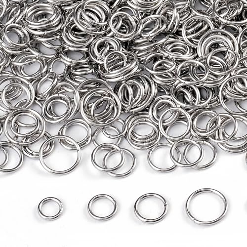 Binderinge aus Edelstahl, 6 mm, 7 mm, 8 mm, 10 mm, 18 Gauge, geschlossen, aber ungelötet, Einzelschlaufen-Verbindungsringe für Schmuck, Halsketten, Armbänder, Ohrringe, Schlüsselanhänger, Kettenhemd Binderinge aus Edelstahl, 6 mm, 7 mm, 8 mm, 10 mm, 18 Gauge, geschlossen, aber ungelötet, Einzelschlaufen-Verbindungsringe für Schmuck, Halsketten, Armbänder, Ohrringe, Schlüsselanhänger, Kettenhemd von CREATZONE