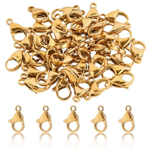 CREATZONE Karabinerverschlüsse aus Edelstahl, vergoldet, 15 mm, 120 Stück CREATZONE Karabinerverschlüsse aus Edelstahl, vergoldet, 15 mm, 120 Stück von CREATZONE