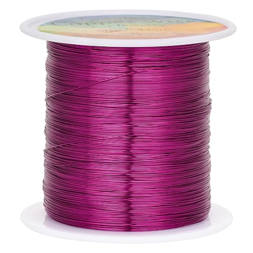 Kupferdrähte, anlaufgeschützt, 0,3 mm, Schmuckdraht, Perlendraht für Schmuckherstellung, Drahtwickeln und Basteln (Violett-Rot) von CREATZONE