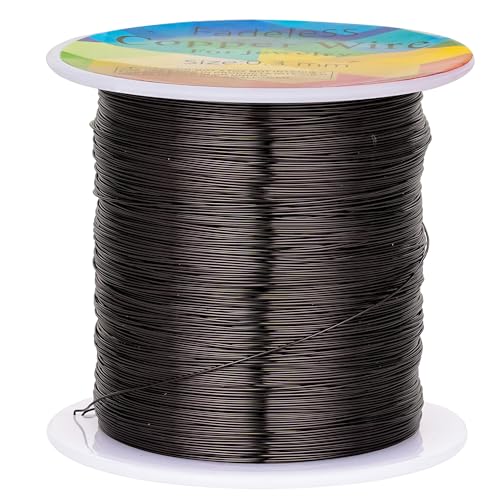 Kupferdrähte, anlaufgeschützt, 0,3 mm, für Schmuckherstellung, Drahtwickeln und Basteln, 0,3 mm (Gunmetal) von CREATZONE