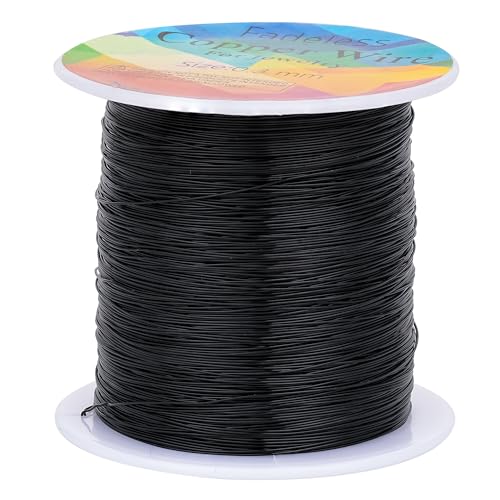 Kupferdrähte, anlaufgeschützt, 0,3 mm, für Schmuckherstellung, Drahtwickeln und Basteln, 100 m, Schwarz von CREATZONE
