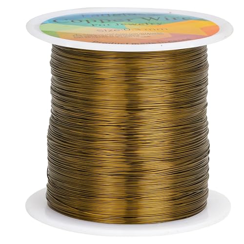 Kupferdrähte, anlaufgeschützt, 0,3 mm, für Schmuckherstellung, Drahtwickeln und Basteln (Bronzefarben) von CREATZONE