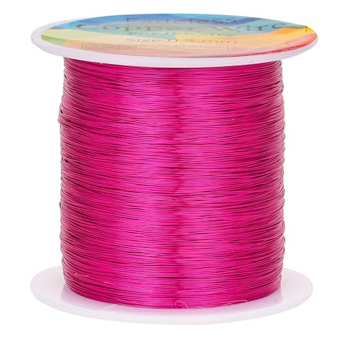 Kupferdrähte, anlaufgeschützt, 0,3 mm, für Schmuckherstellung, Drahtwickeln und Basteln (Hot Pink) von CREATZONE