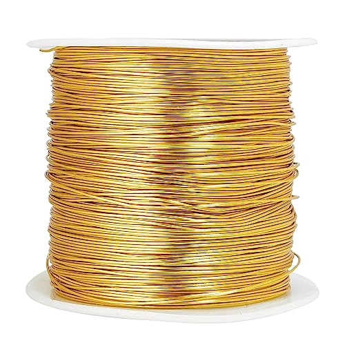 Kupferdrähte, anlaufgeschützt, 0,5 mm, Schmuckdraht, Perlendraht für Schmuckherstellung, Drahtwickeln und Basteln, goldfarben, 60 m von CREATZONE