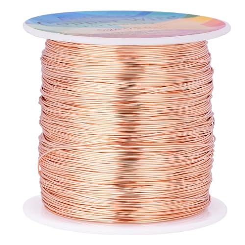 Kupferdrähte, anlaufgeschützt, 0,5 mm, Schmuckdraht, Perlendraht für Schmuckherstellung, Drahtwickeln und Basteln (Champagner-Gold) von CREATZONE