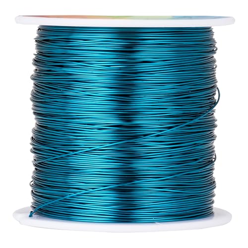 Kupferdrähte, anlaufgeschützt, 0,5 mm, für Schmuckherstellung, Drahtwickeln und Basteln, 70 m, Blau von CREATZONE