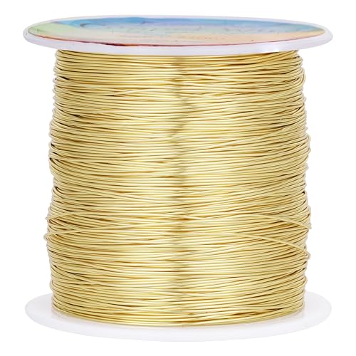 Kupferdrähte, anlaufgeschützt, 0,5 mm, für Schmuckherstellung, Drahtwickeln und Basteln, 70 m, Hellgold von CREATZONE