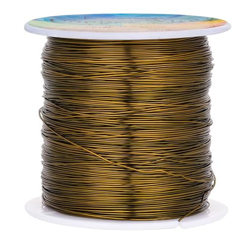 Kupferdrähte, anlaufgeschützt, 0,5 mm, für Schmuckherstellung, Drahtwickeln und Basteln (Bronzefarben) von CREATZONE