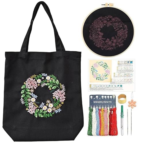 CREAWONDER Stickset aus Segeltuch mit Muster für Anfänger, Kunst und DIY Stickerei-Bastelsets für Erwachsene, inklusive Anleitung, Stickrahmen, Farbfäden und Werkzeug CREAWONDER Stickset aus Segeltuch mit Muster für Anfänger, Kunst und DIY Stickerei-Bastelsets für Erwachsene, inklusive Anleitung, Stickrahmen, Farbfäden und Werkzeug von CREAWONDER