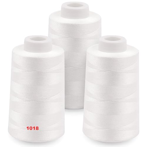 Overlock-Fadenspulen je 3000 m, Polyester-Fadenspulen 40S/2 für Overlock, Quilten, Merrow, Teilen, Handstickerei von CREAWONDER