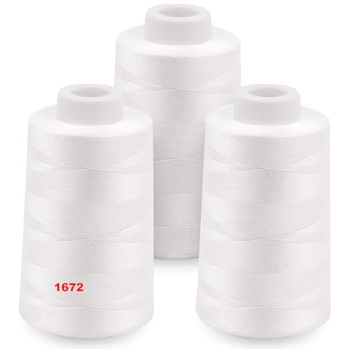 Overlock-Fadenspulen je 3000 m, Polyester-Fadenspulen 40S/2 für Overlock, Quilten, Merrow, Teilen, Handstickerei Overlock-Fadenspulen je 3000 m, Polyester-Fadenspulen 40S/2 für Overlock, Quilten, Merrow, Teilen, Handstickerei von CREAWONDER