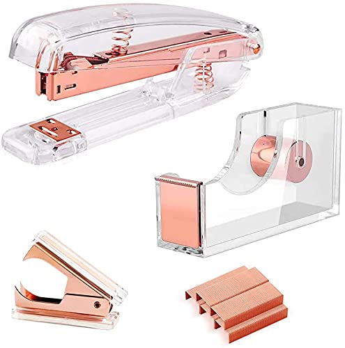 Creechwa Schreibtischzubehör 3 Kits, Klebebandabroller, Klammerentferner, Acryl Heftgerät Set für Büroangestellte und Studenten Creechwa Schreibtischzubehör 3 Kits, Klebebandabroller, Klammerentferner, Acryl Heftgerät Set für Büroangestellte und Studenten von CREECHWA