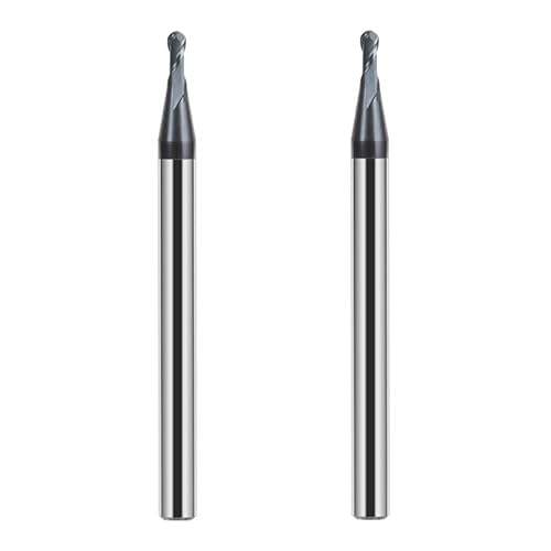 CREEYA 2 stücke Hartmetall Kugelkopffräser 1mm, 2 Zähne/2 Schneiden CNC Kugelfräser, HRC 55, AlTiN Schwarz Beschichtung, VHM Radiusfräser 1mm Für Stahl Metall Holz Acryl Kunststoff (Ø 1mm) CREEYA 2 stücke Hartmetall Kugelkopffräser 1mm, 2 Zähne/2 Schneiden CNC Kugelfräser, HRC 55, AlTiN Schwarz Beschichtung, VHM Radiusfräser 1mm Für Stahl Metall Holz Acryl Kunststoff (Ø 1mm) von CREEYA