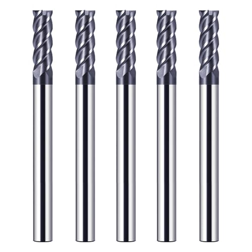 CREEYA 5 Stücke Hartmetall Schaftfräser 4mm, 4 Zähne/4 Schneiden CNC Fräser, HRC 55, AlTiN Schwarz Beschichtung, VHM Fräser CNC 4mm Für Stahl Metall Holz Acryl Kunststoff(4mm) CREEYA 5 Stücke Hartmetall Schaftfräser 4mm, 4 Zähne/4 Schneiden CNC Fräser, HRC 55, AlTiN Schwarz Beschichtung, VHM Fräser CNC 4mm Für Stahl Metall Holz Acryl Kunststoff(4mm) von CREEYA
