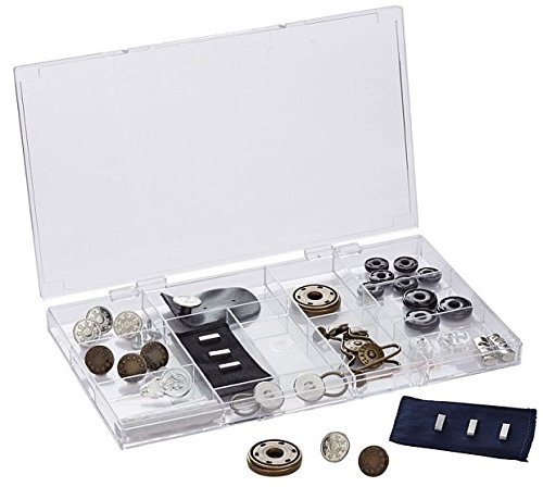 CRELANDO® Knopf- und Verschluss-Set - Textilverschlüsse Reparaturset - 37-teilig von CRELANDO