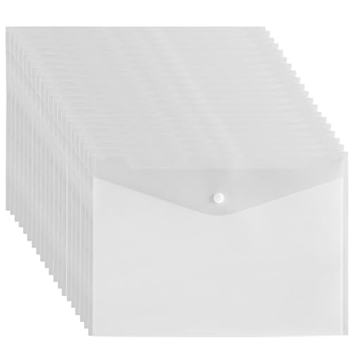 CRESZZLE 20 Stück Hochwertige Dokumententaschen A4 - Klarsichthüllen A4 Glasklar mit Druckknopf für Perfekte Organisation von Dokumenten, Dateien,Papier,Quittungen und mehr! von CRESZZLE