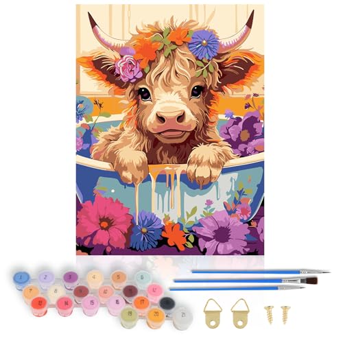 CRESZZLE Malen nach Zahlen Erwachsene & Kinder, DIY Ölgemälde Leinwand Kit, Malen nach Zahlen Tiere, Perfekt für Anfänger, Malset für Zuhause, Geschenkidee für Wanddekoration (40x50cm) von CRESZZLE