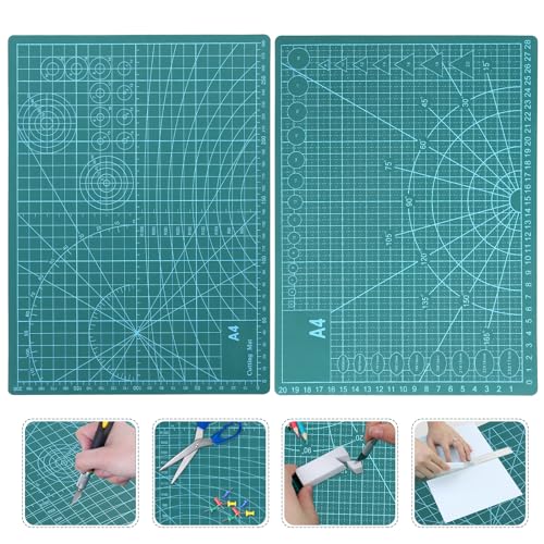 Cutting Mat,Selbstheilende Schneidematte, Schneidematte Groß, Doppelseitig, 5 lagig, für Näharbeiten, Handwerk, Hobby - 2 Stück 22 x 30 cm (A4) von CRESZZLE