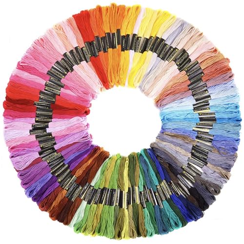 Stickgarn Set 100 Farben je 8m – Strickgarn Baumwolle für Sticken, Kreuzstich & Basteln – Ideal für Freundschaftsarmbänder, Armband knüpfen & Flechten – Anchor Stickgarn Set Stickgarn Set 100 Farben je 8m – Strickgarn Baumwolle für Sticken, Kreuzstich & Basteln – Ideal für Freundschaftsarmbänder, Armband knüpfen & Flechten – Anchor Stickgarn Set von CRESZZLE