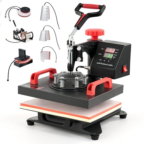 CREWORKS Transferpresse 30x25cm Heißpressmaschine 8-IN-1 Wärmepressmaschine Hitzepresse 360 Grad Schwenkbar Tassenpresse und Kappenpresse, Tassen-, Hut-, Kappen- und T-Shirt-Druckmaschine für zu Hause CREWORKS Transferpresse 30x25cm Heißpressmaschine 8-IN-1 Wärmepressmaschine Hitzepresse 360 Grad Schwenkbar Tassenpresse und Kappenpresse, Tassen-, Hut-, Kappen- und T-Shirt-Druckmaschine für zu Hause von CREWORKS