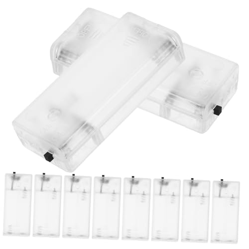 CRILSTYLEO 10Stücke Aa Batteriegehäuse Transparentes Kunststoff Batteriefach für Lichterketten Einsetzbar Kompakt und Tragbar für Innen und Außenanwendungen von CRILSTYLEO