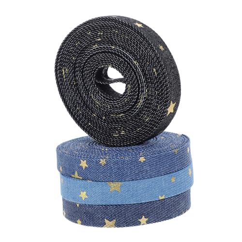 CRILSTYLEO 4 Rollen Denimband mit Goldenen Sternen Breites Ribbon für Diy Bastelarbeiten Bekleidungszubehör und Dekorationen pro für und Festlichkeiten CRILSTYLEO 4 Rollen Denimband mit Goldenen Sternen Breites Ribbon für Diy Bastelarbeiten Bekleidungszubehör und Dekorationen pro für und Festlichkeiten von CRILSTYLEO