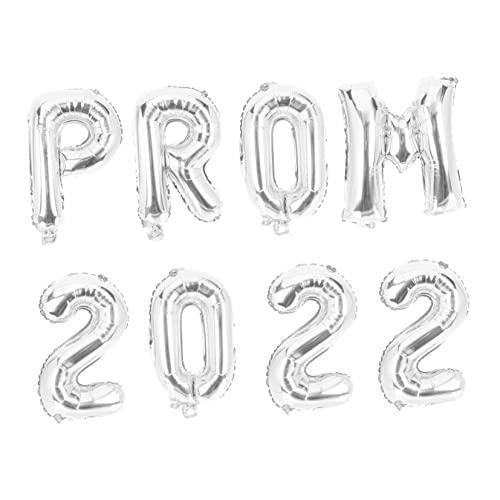 CRILSTYLEO 8 Stück Teiliges Abschlussballon mit Silber Prom Design Aluminium Folienballons für Abschlussfeier Dekoration Leicht Langlebig Geeignet für Innen und Außenbereich Party Atmosphäre von CRILSTYLEO