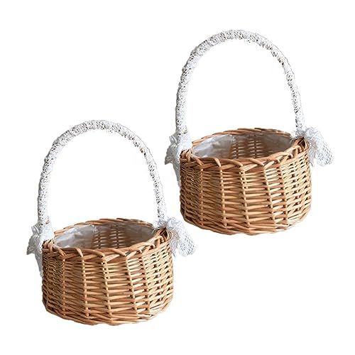 CRILSTYLEO Geflochtener Blumenkorb Aus Rattan 2 Stück Für Hochzeiten Blumenarrangement Heimdekoration Einfacher Korb CRILSTYLEO Geflochtener Blumenkorb Aus Rattan 2 Stück Für Hochzeiten Blumenarrangement Heimdekoration Einfacher Korb von CRILSTYLEO