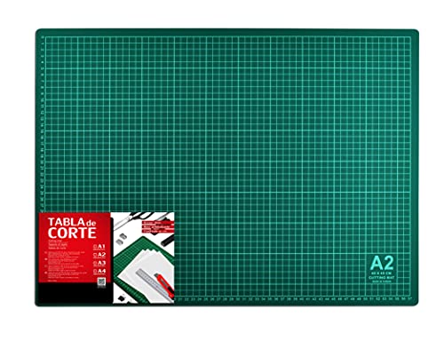 Schneidematte A2 selbstheilend - Grün - Cutting Mat mit beidseitigen Rastern und Markierungen für professionelle Schnitte. (Größe A2, 59,4 x 42 cm) von CRINSTON
