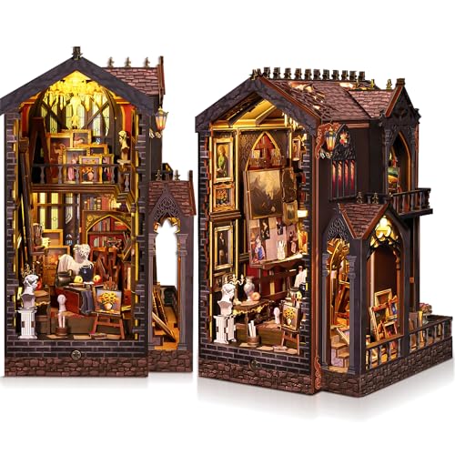 Book Nook Kits für Erwachsene - CRIOLPO Book Nook Kit Bücherregal Dekor DIY Miniaturhaus Kit für Bücherregal - Bastelsets für Erwachsene Buchecke Modellbausätze Winzige Haus Kunst und Handwerk von CRIOLPO